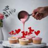 24 Pack Valentine's Day One Cupcake Toppers Glitter Sweet Love 1st Cupcake Picks 1st Birthday Cupcake Decorations for Valetine's Day Theme Baby Shower Kids 1st Birthday Party Supplies Red view 4