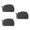 3 Pcs Whale Shaped Felt Storage Baskets for Kids - Foldable Grey Organizers for Toys, Laundry, and Home Decor view 1
