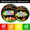 Sports Party Plates Napkins Sports Happy Birthday Party Tableware Baseball Football Soccer Basketball Rugby Disposable Paper Plates Napkins for Boy Birthday Decoration Supplies Favors 24 Guests view 3