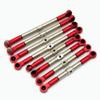 8pcs Hard Steel Adjustable Front and Rear Toe Links Push Rods with Aluminum Ends Red for Traxxas 1/16 Mini E-Revo Summit 7138 7118 view 2
