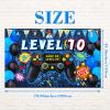 Vlipoeasn 90PCS 10th Birthday Video Game Party Decorations for Boys - Blue 10th Video Game Backdrop, Balloons, Tablecloth, Gamer and 10 Foil Balloons for 10th Birthday Party Supplies view 3