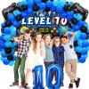 Vlipoeasn 90PCS 10th Birthday Video Game Party Decorations for Boys - Blue 10th Video Game Backdrop, Balloons, Tablecloth, Gamer and 10 Foil Balloons for 10th Birthday Party Supplies view 4