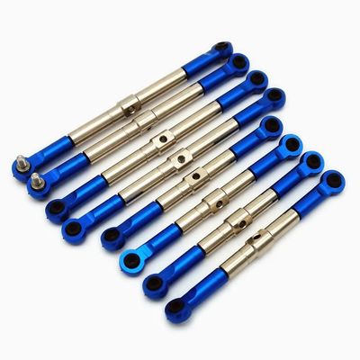 8pcs Hard Steel Adjustable Front and Rear Toe Links Push Rods with Aluminum Ends Blue for Traxxas 1/16 Mini E-Revo Summit 7138 7118