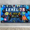 Vlipoeasn 90PCS 13th Birthday Video Game Party Decorations for Boys Set Blue 13th Birthday Supplies -13th Video Game Backdrop, Balloons, Tablecloth, Gamer and 13 Foil Balloons for 13 Years Old view 3