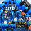 Vlipoeasn 90PCS 13th Birthday Video Game Party Decorations for Boys Set Blue 13th Birthday Supplies -13th Video Game Backdrop, Balloons, Tablecloth, Gamer and 13 Foil Balloons for 13 Years Old view 4