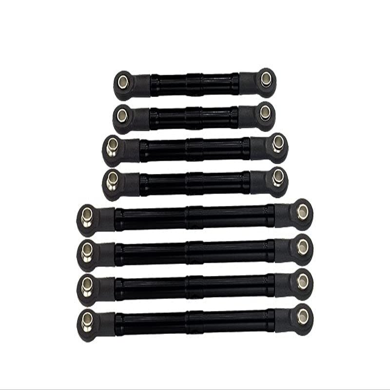 Aluminum 6061-T6 Adjustable Tie Rods Linkage for Traxxas 1:18 TRX4M Ford Bronco Crawler 97074-1 / TRX4M Land Rover Defender 97054-1 Upgrades - Black