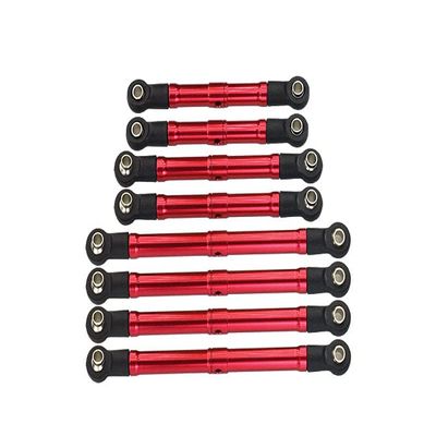 Aluminum 6061-T6 Adjustable Tie Rods Linkage for Traxxas 1:18 TRX4M Ford Bronco Crawler 97074-1 / TRX4M Land Rover Defender 97054-1 Upgrades - Red