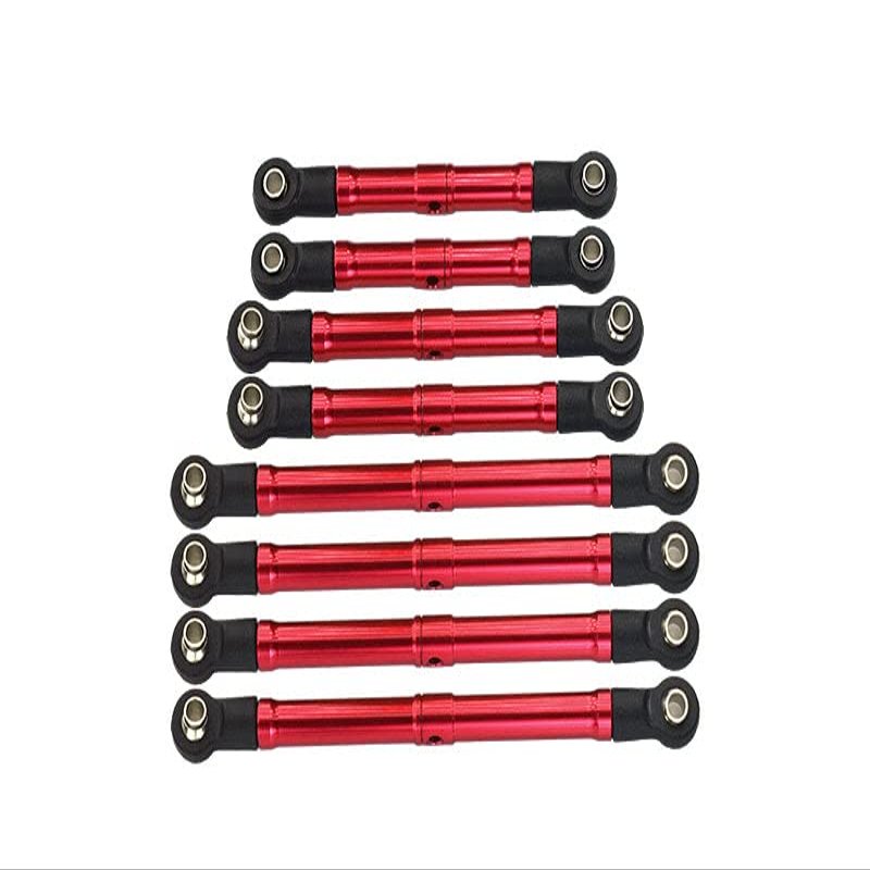 Aluminum 6061-T6 Adjustable Tie Rods Linkage for Traxxas 1:18 TRX4M Ford Bronco Crawler 97074-1 / TRX4M Land Rover Defender 97054-1 Upgrades - Red