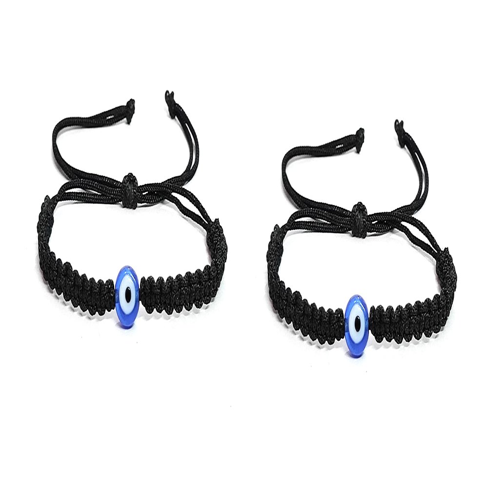 ASTROGHAR Pair Of Evil Eye Protection Najariya Adjustable Najariya Bracelets For Babies and Kids Set Of 2, One Size, Crystal, OTHER