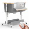 VaVaSoo Electric Rocking Bassinet for Baby 3 Speeds Auto Rolling Newborn Cradle Automatic Bedside Sleeper Rocks Itself 5 Height Adjustable with Music, Wheels, Storage, Light Grey view 1