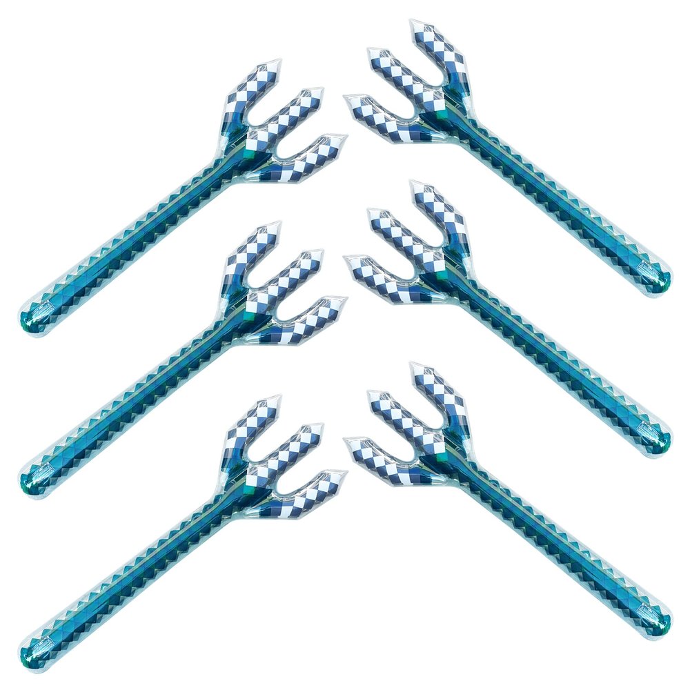 Inflatable Diamond Trident - Mine Pixel Craft - Birthday Party Favors - Gift Bags - Pool Parties - Cosplay - Halloween Costumes for Boys & Girls - 6 Pack