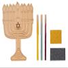 Blue Skies Plus 3D Wood Craft Kit Hanukkah Menorah - Ready to Color 7 x 5 x .75 inches view 1