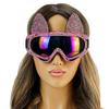 BEYOND MASQUERADE B Women Ski Goggles Glasses Cosplay Bunny Rabbit Ears Ski Mask Bling Bling Rhinestone Eye Mask Luxury Ski Mask Cosplay (Pink) view 1