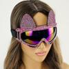 BEYOND MASQUERADE B Women Ski Goggles Glasses Cosplay Bunny Rabbit Ears Ski Mask Bling Bling Rhinestone Eye Mask Luxury Ski Mask Cosplay (Pink) view 2