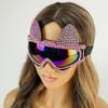 BEYOND MASQUERADE B Women Ski Goggles Glasses Cosplay Bunny Rabbit Ears Ski Mask Bling Bling Rhinestone Eye Mask Luxury Ski Mask Cosplay (Pink) view 4