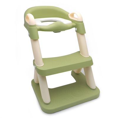 HongK- Green Toddler Potty Training Seat Ladder Wider Step Toilet Chair Infant Kid Bathroom Trainer