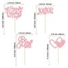 24Pcs Pink Glitter Valentine's Day Cupcake Toppers Pink Glitter Love Heart Be Mine Cupcake Picks Valentine's Day Theme Wedding Engagement Party Cake Decorations Supplies view 2