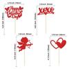 24Pcs Happy Valentine's Day Cupcake Toppers Red Glitter XOXO Cupid Sweet Love Cupcake Food Picks Valentine's Day Theme Wedding Bridal Shower Birthday Party Cake Decorations Supplies view 2