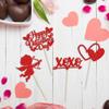 24Pcs Happy Valentine's Day Cupcake Toppers Red Glitter XOXO Cupid Sweet Love Cupcake Food Picks Valentine's Day Theme Wedding Bridal Shower Birthday Party Cake Decorations Supplies view 3