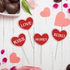 24Pcs Valentine's Day Cupcake Toppers Red Glitter Double Layers Sweet Love Valentine Heart Cupcake Food Picks Valentine's Day Theme Wedding Bridal Shower Birthday Party Cake Decorations Supplies view 3