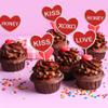 24Pcs Valentine's Day Cupcake Toppers Red Glitter Double Layers Sweet Love Valentine Heart Cupcake Food Picks Valentine's Day Theme Wedding Bridal Shower Birthday Party Cake Decorations Supplies view 4
