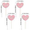 24Pcs Valentine's Day Heart Cupcake Toppers Pink Glitter Double Layers Sweet Love Valentine Cupcake Food Picks Valentine's Day Theme Wedding Bridal Shower Birthday Party Cake Decorations Supplies view 2