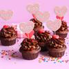 24Pcs Valentine's Day Heart Cupcake Toppers Pink Glitter Double Layers Sweet Love Valentine Cupcake Food Picks Valentine's Day Theme Wedding Bridal Shower Birthday Party Cake Decorations Supplies view 4