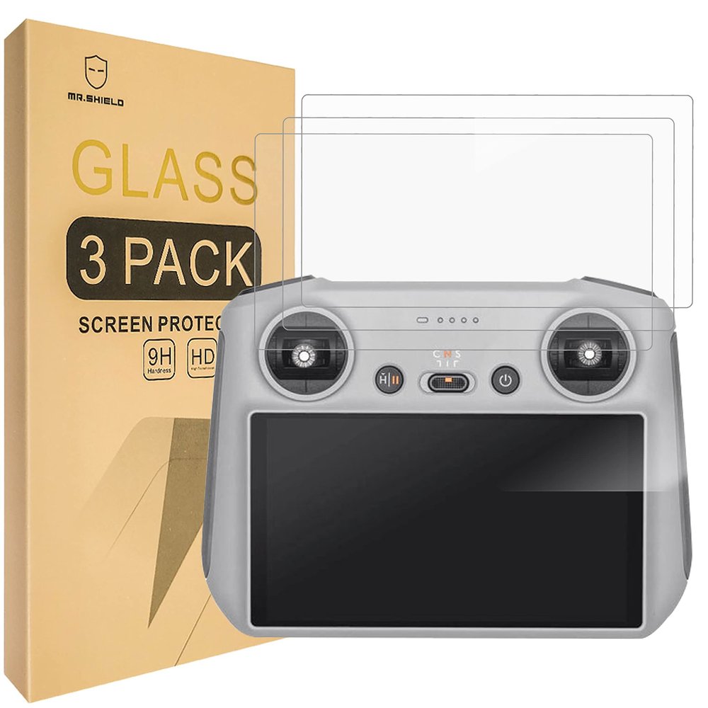 Mr.Shield Screen Protector compatible with DJI Mini 3 / Mini 3 Pro/Mini 4 Pro RC/DJI RC 2 [Tempered Glass] [3-PACK] [Japan Glass with 9H Hardness]