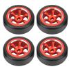 VBESTLIFE 4pcs RC Car Drift Wheels, Aluminum Alloy RC Front Rear Wheel Fit for K969 K989 P929 1/28 RC Car (red R) view 2