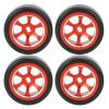 VBESTLIFE 4pcs RC Car Drift Wheels, Aluminum Alloy RC Front Rear Wheel Fit for K969 K989 P929 1/28 RC Car (red R) view 3