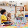CHEFAN Foldable Felt Board for Toddlers, Freestanding Flannel Board for Kids, Preschool Classroom and Daycare Storytelling Use, Compatible with Felt Set, Large Blue view 2