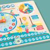 Colaxi Montessori Wooden Learning Calendar Early Learning Educational Toy Busy Board for Boy view 3