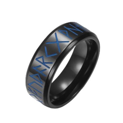 Glow in The Dark Luminous Spins Rings Nordic Viking Symbol Spinner Rings Stainless Steel Runes Aurora Spins Ring Amulet Celtic Rings Rotatable Fidget Anxiety Relieve Stress Worry Rings for Men Women
