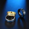 Glow in The Dark Luminous Spins Rings Nordic Viking Symbol Spinner Rings Stainless Steel Runes Aurora Spins Ring Amulet Celtic Rings Rotatable Fidget Anxiety Relieve Stress Worry Rings for Men Women view 2