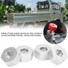 4pcs 5mm to 12mm Combiner Wheel Hub Hex Adapter Accessory for D12 1/10 RC Trucks (Silver S) view 3