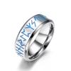 Glow in The Dark Luminous Spins Rings Nordic Viking Symbol Spinner Rings Stainless Steel Runes Aurora Spins Ring Amulet Celtic Rings Rotatable Fidget Anxiety Relieve Stress Worry Rings for Men Women view 1