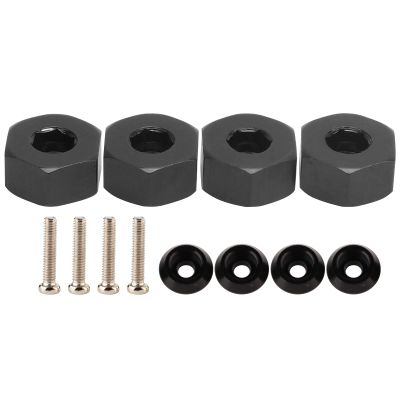 Keenso 4pcs 5mm to 12mm Combiner Wheel Hub Hex Adapter Accessory for WPL D12 1/10 RC Trucks (Black BL)