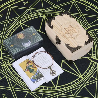 Jayiaine Tarot Cards for Beginners,Oracle Waterproof Cards Deck with Guidebook Prophecy, Fortune Teller Game Set for Family Reunion Expert Reader for Christmas Birthday, Green
