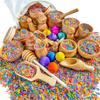 Sensory-N-Stuff - Wooden Tool Set for Sensory Bin (30 Piece), Child-Sized Montessori Sensory Toys for Developing Fine Motor Skills, Smooth Wooden Toys, Bin Scoops and Tools view 1