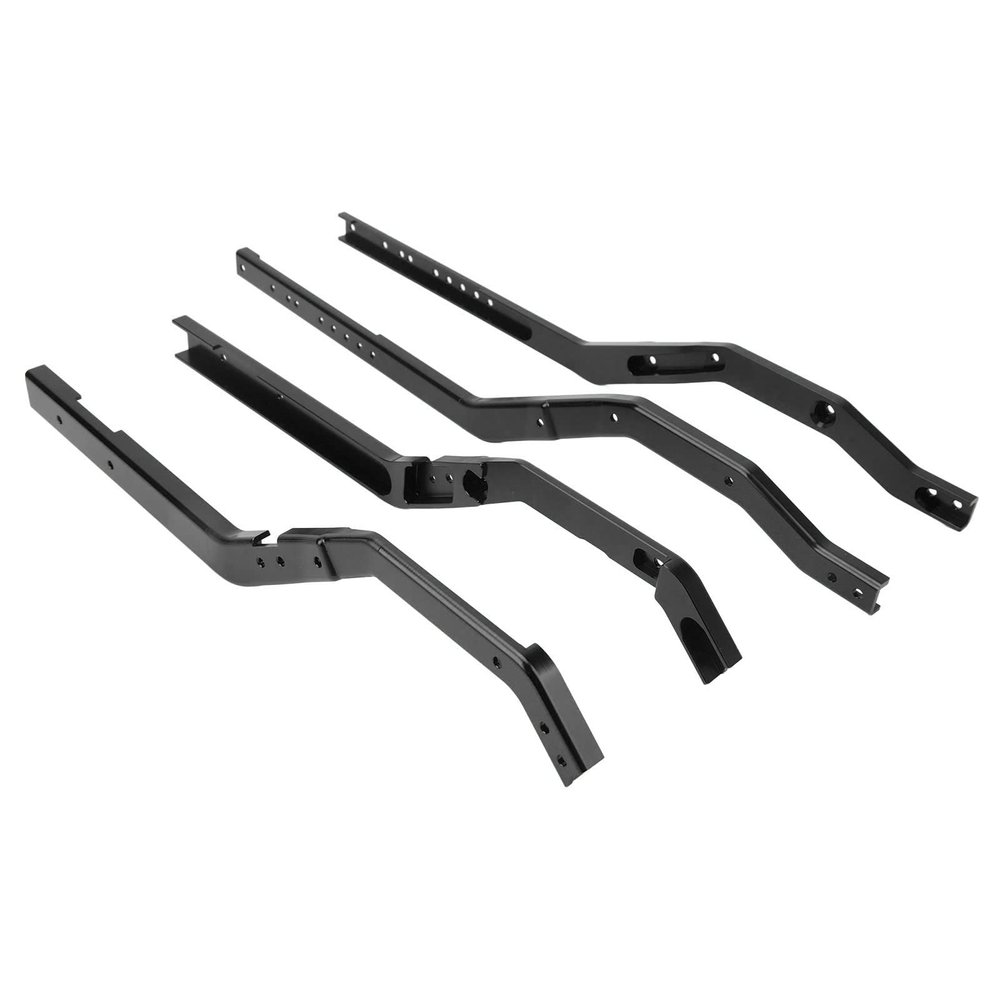 RC Chassis Frame Rails Aluminum Alloy RC Low Gravity Metal Beam Wheelbase Design for SCX6 1/6 RC Car (Black)