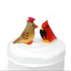 Handmade Cardinal Wedding Cake Topper  Love Bird Bride & Groom Figurines, Rustic Carved Wood Statue, Unique Engagement, Anniversary, LGBTQ+ Friendly Customizable Keepsake view 2