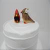 Handmade Cardinal Wedding Cake Topper  Love Bird Bride & Groom Figurines, Rustic Carved Wood Statue, Unique Engagement, Anniversary, LGBTQ+ Friendly Customizable Keepsake view 3
