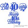 Rsstarxi 1 Pack Happy 40th Birthday Cake Topper Glitter 40 & Fabulous Cheers to 40 Years Old 40th Birthday Cake Pick for Celebrating 40th Birthday Anniversary Party Cake Decorations Supplies Deep Blue view 3