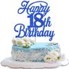 Rsstarxi 1 Pack Happy 18th Birthday Cake Topper Glitter 18 & Fabulous Cheers to 18 Years Old Birthday Cake Pick for Celebrating 18th Birthday Anniversary Party Cake Decorations Supplies Deep Blue view 1