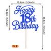 Rsstarxi 1 Pack Happy 18th Birthday Cake Topper Glitter 18 & Fabulous Cheers to 18 Years Old Birthday Cake Pick for Celebrating 18th Birthday Anniversary Party Cake Decorations Supplies Deep Blue view 2
