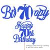 Rsstarxi 1 Pack Happy 70th Birthday Cake Topper Glitter 70 & Fabulous Cheers to 70 Years Old 70th Birthday Cake Pick for Celebrating 70th Birthday Anniversary Party Cake Decorations Supplies Deep Blue view 3