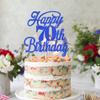 Rsstarxi 1 Pack Happy 70th Birthday Cake Topper Glitter 70 & Fabulous Cheers to 70 Years Old 70th Birthday Cake Pick for Celebrating 70th Birthday Anniversary Party Cake Decorations Supplies Deep Blue view 4
