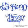 Rsstarxi 1 Pack Happy 30th Birthday Cake Topper Glitter Number 30 Thirty Years Old Birthday Cake Pick Decoration For 30th Birthday Celebrating Anniversary Party Supplies Deep Blue view 3