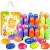 Aviski 72Pcs 3.15'' Painted Jumbo Large Iridescent Marble Easter Eggs for Kids Basket Bag Stuffers Fillers, Easter Hunt Game, Toys Filling Treats and Easter Theme Party Favor view 1