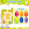Aviski 72Pcs 3.15'' Painted Jumbo Large Iridescent Marble Easter Eggs for Kids Basket Bag Stuffers Fillers, Easter Hunt Game, Toys Filling Treats and Easter Theme Party Favor view 2